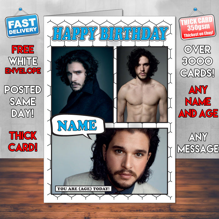 Kit Harington Personalised Celebrity Birthday Card New 2017