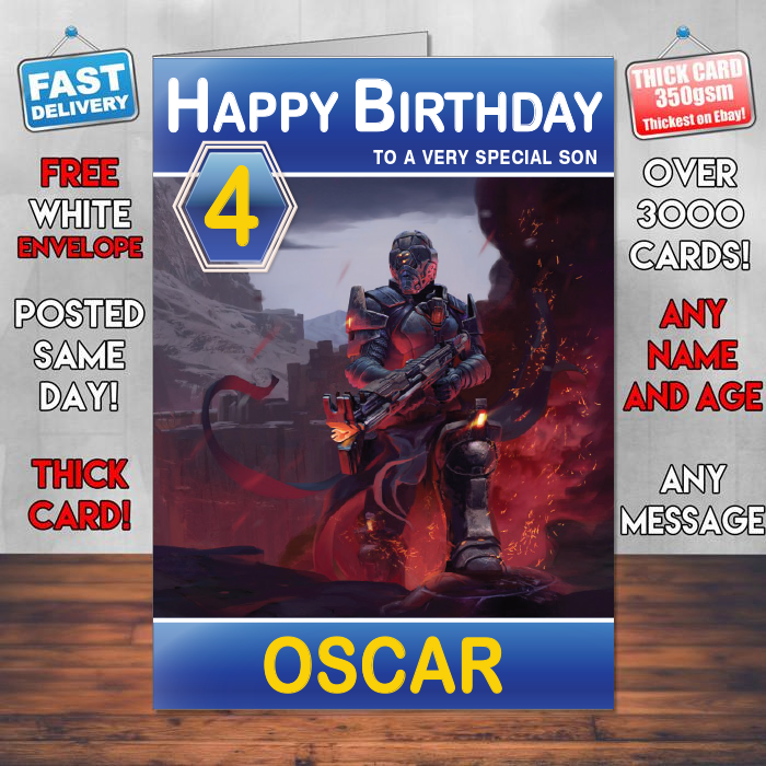 Personalised Kleriker Elex 4k Inspired Style Game Kids Inspired Birthday Card (SA)