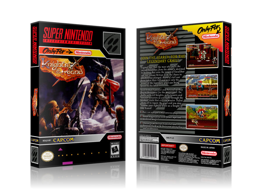 Knights Of The Round Replacement Nintendo SNES Game Case Or Cover – SNES Replacement Game case product image 1