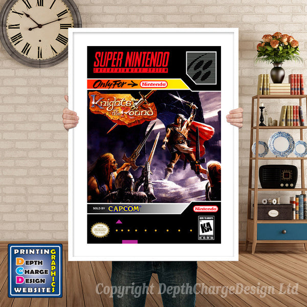 Knights of the Round Super Nintendo Game Inspired Theme Retro Gaming Poster