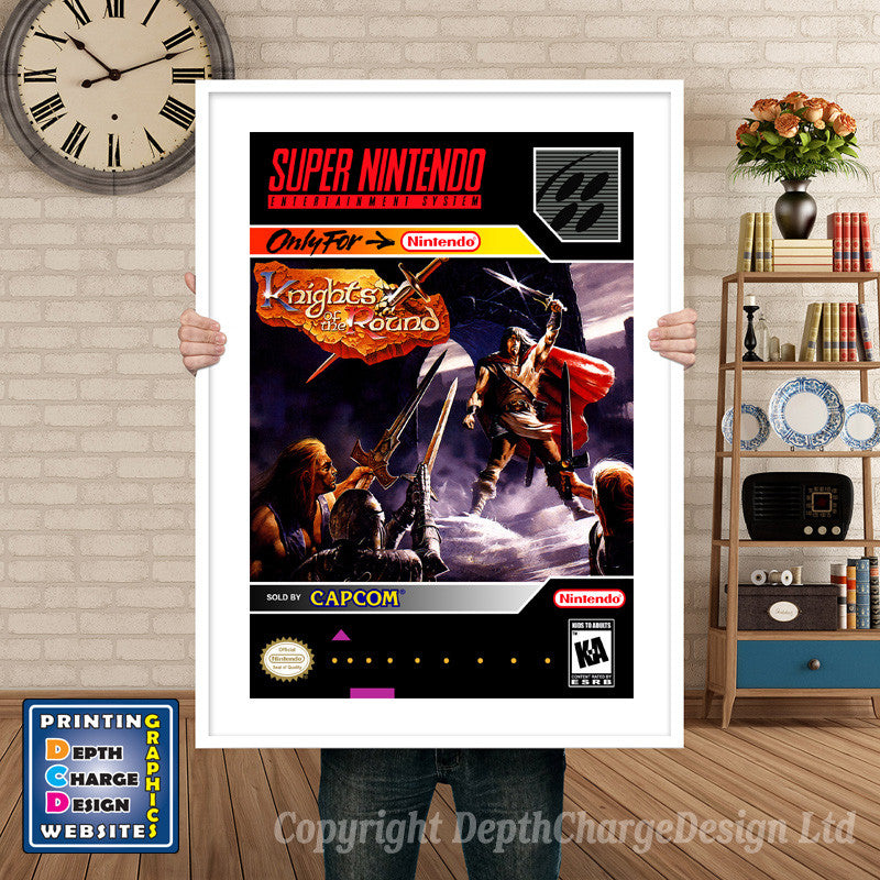 Knights Of The Round Super Nintendo GAME INSPIRED THEME Retro Gaming Poster A4 A3 A2 Or A1
