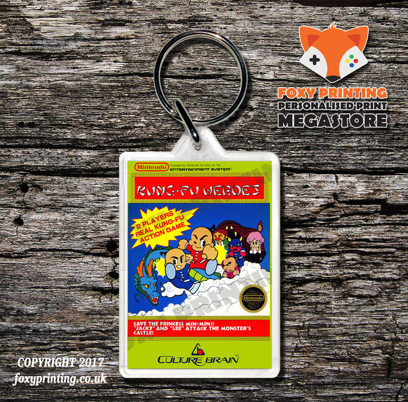 Kung Fu Retro NES Game Cover Art Gaming Keyring
