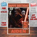 Personalised Kylon Ren Inspired Style Game Kids Inspired Birthday Card (SA)