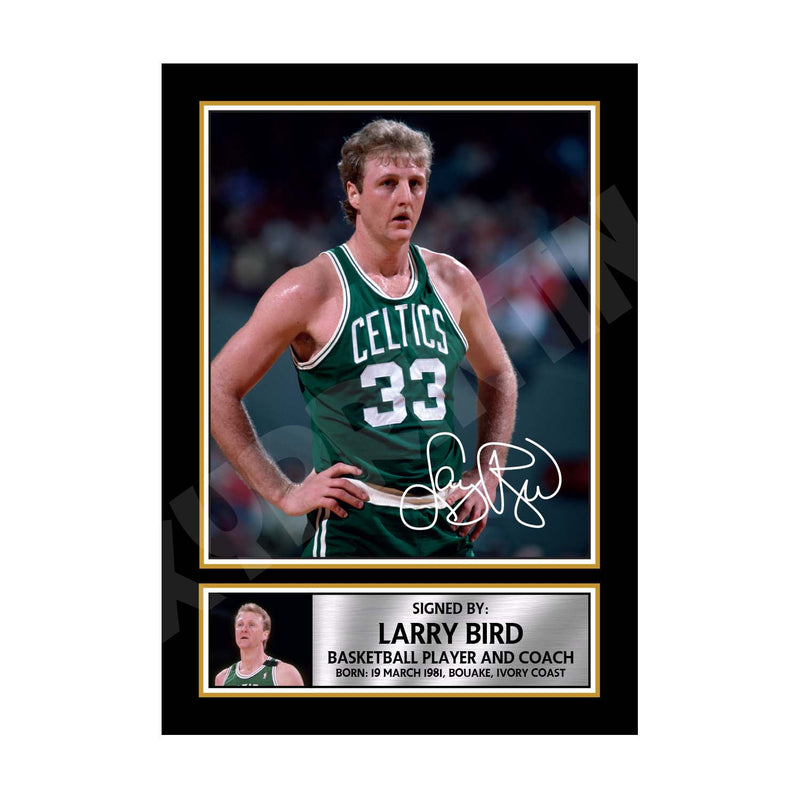 LARRY BIRD 2 Limited Edition Basketball Player Signed Print - Basketball