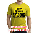 Last Chance Saloon Black Custom Stag T-Shirt - Any Name - Party Tee