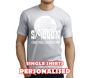 Last Chance Saloon White Custom Stag T-Shirt - Any Name - Party Tee