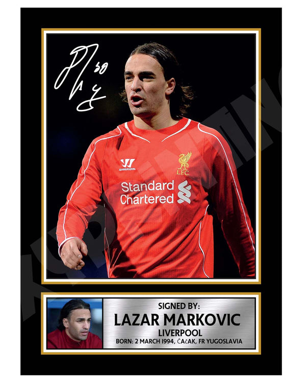 LAZAR MARKOVIC 2 Football Player Printed Signature Print