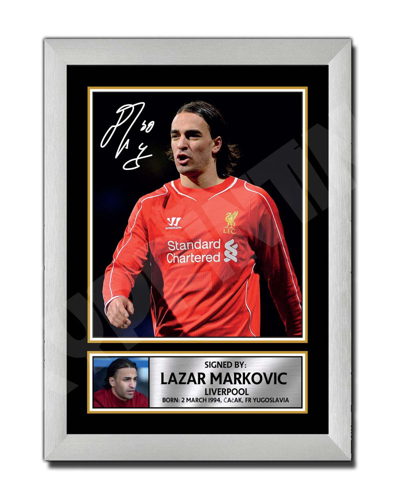 LAZAR MARKOVIC 2 Limited Edition Football Player Signed Print - Football