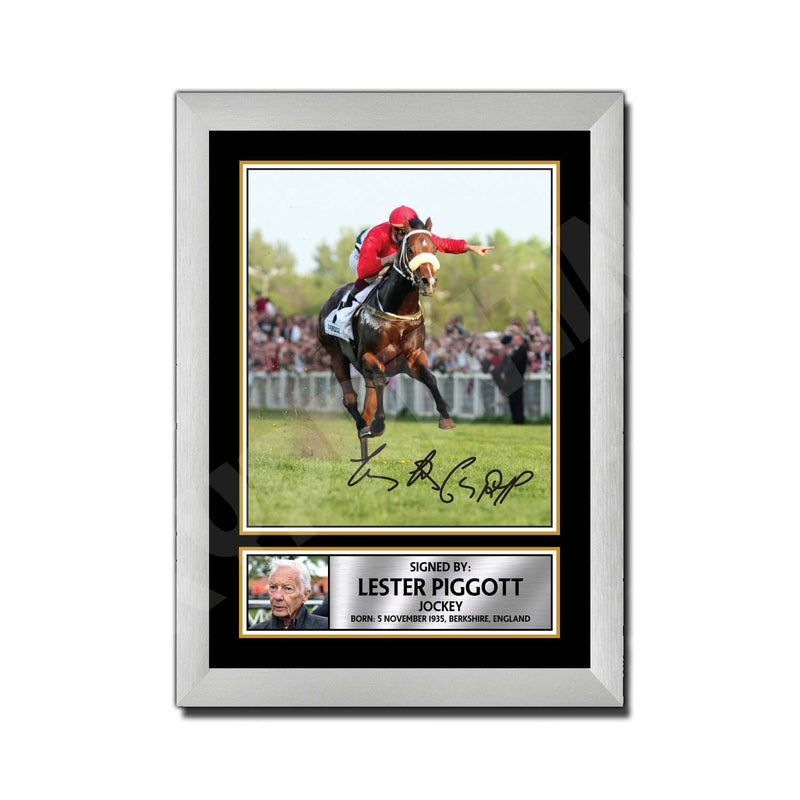 LESTER PIGGOTT Limited Edition Horse Racer Signed Print - Horse Racing