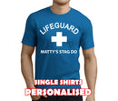 Lifeguard White Custom Stag T-Shirt - Any Name - Party Tee
