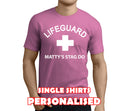 Lifeguard White Custom Stag T-Shirt - Any Name - Party Tee