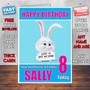 LIFE OF PETS SNOWBALL 4 BM1 THEME INSPIRED Style PERSONALISED Kids Adult FUNNY Birthday Card