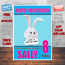 LIFE OF PETS SNOWBALL BM1 THEME INSPIRED Style PERSONALISED Kids Adult FUNNY Birthday Card