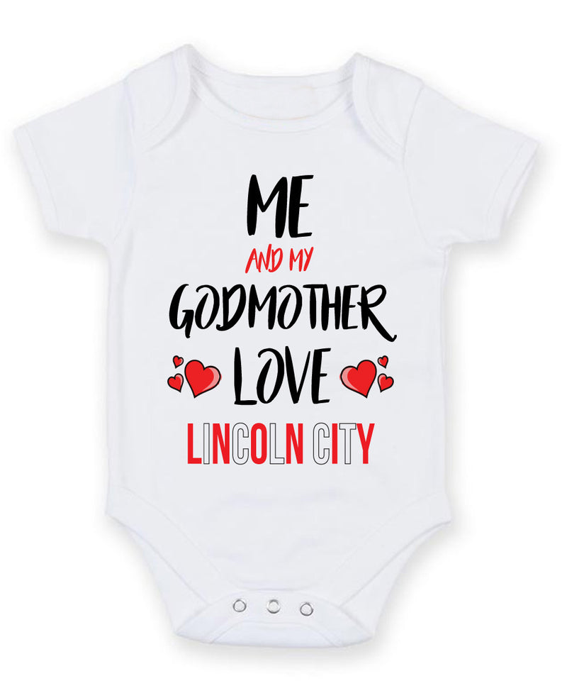 Me and My Godmother Love LINCOLN CITY Personalised FOOTBALL TEAM Baby Grow