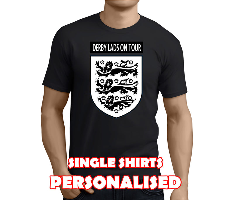Lion Badge Black Custom Stag T-Shirt - Any Name - Party Tee