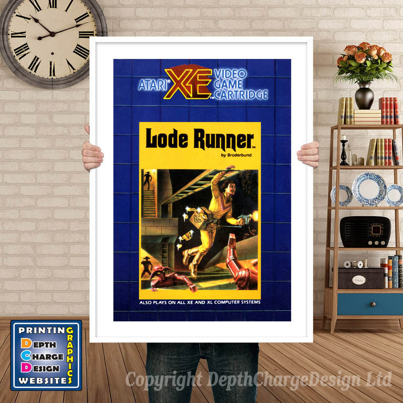 LODE RUNNER ATARI XE Atari XE GAME INSPIRED THEME Retro Gaming Poster A4 A3 A2 Or A1