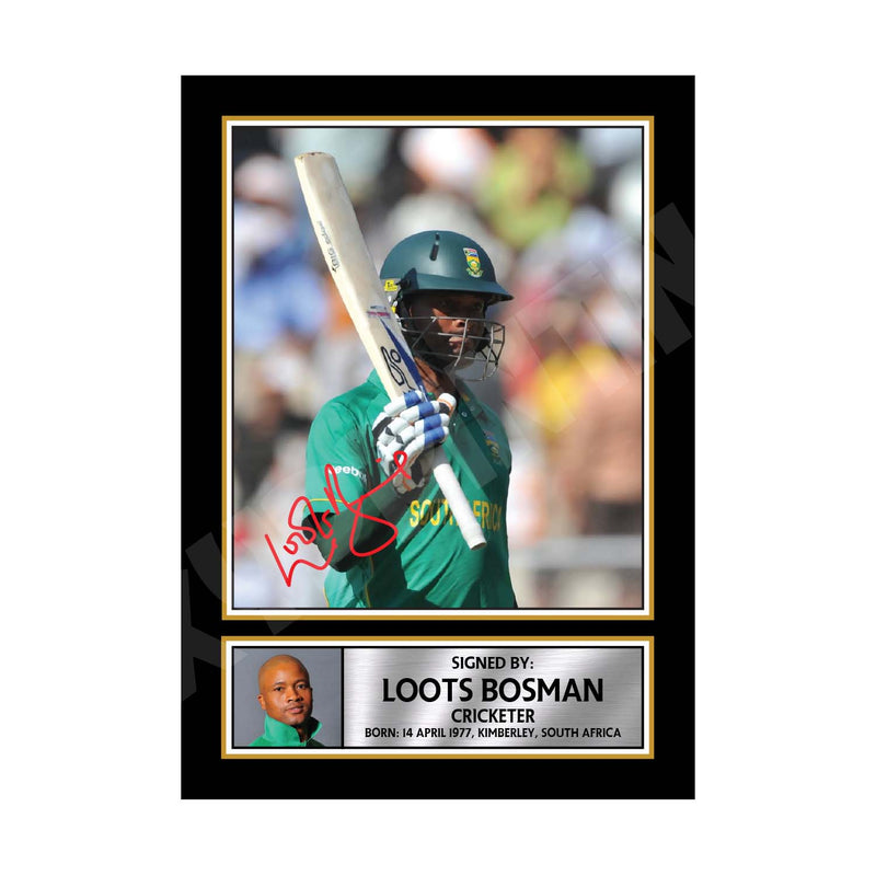 LOOTS BOSMAN Limited Edition Cricketer Signed Print - Cricket Player