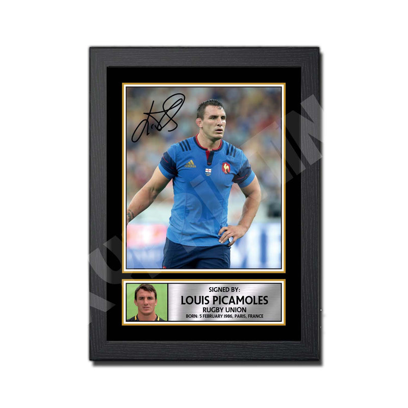 LOUIS PICAMOLES 1 Limited Edition Rugby Player Signed Print - Rugby
