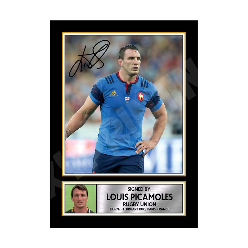 LOUIS PICAMOLES 1 Limited Edition Rugby Player Signed Print - Rugby