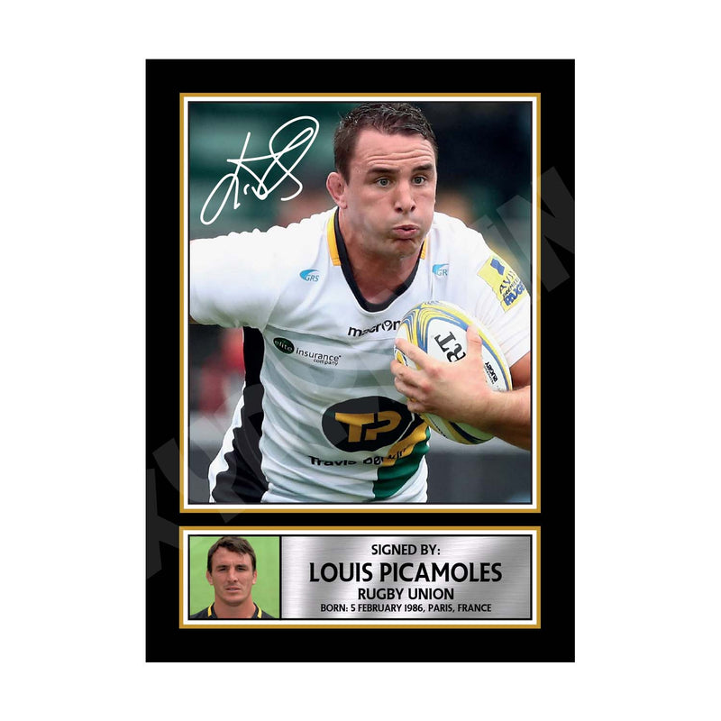 LOUIS PICAMOLES 2 Limited Edition Rugby Player Signed Print - Rugby