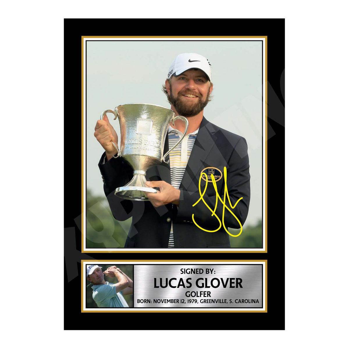 LUCAS GLOVER Golfer Printed Signature Print – Lucas Glover Golfer Printed Signature Print – A1 Print Only
