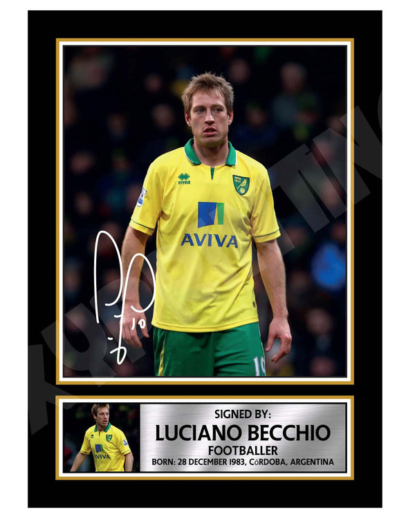 LUCIANO BECCHIO Football Player Printed Signature Print