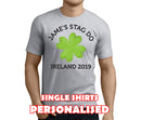Lucky Clover Black Custom Stag T-Shirt - Any Name - Party Tee