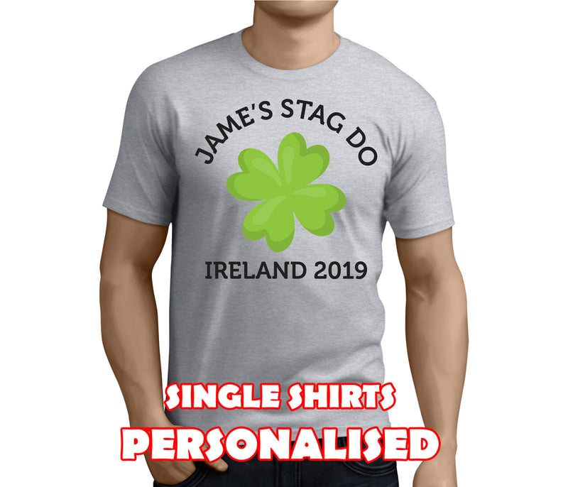Lucky Clover Black Custom Stag T-Shirt - Any Name - Party Tee
