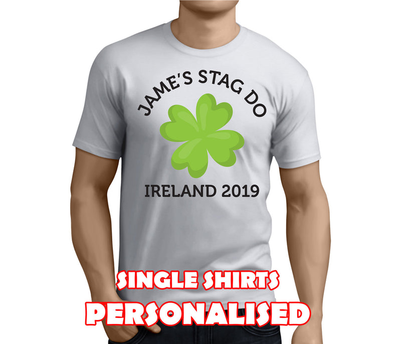 Lucky Clover Black Custom Stag T-Shirt - Any Name - Party Tee