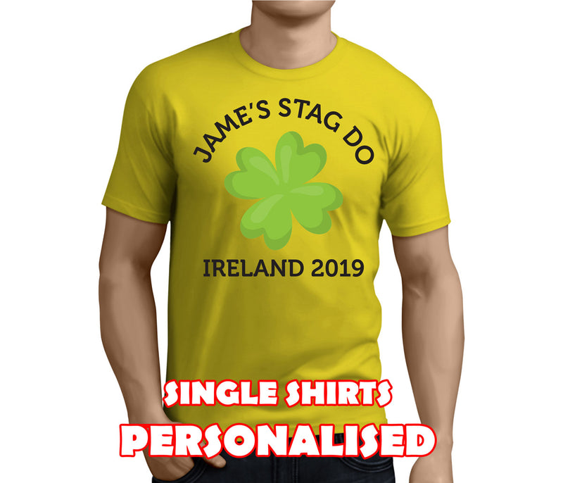 Lucky Clover Black Custom Stag T-Shirt - Any Name - Party Tee