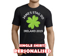 Lucky Clover White Custom Stag T-Shirt - Any Name - Party Tee