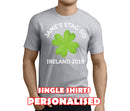 Lucky Clover White Custom Stag T-Shirt - Any Name - Party Tee