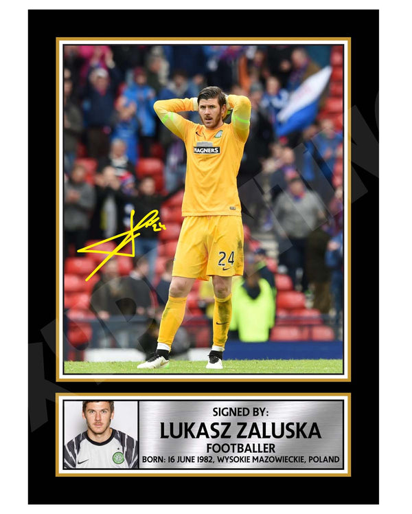LUKASZ ZALUSKA 2 Football Player Printed Signature Print
