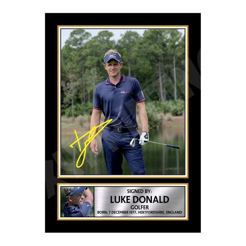 LUKE DONALD 2 Limited Edition Golfer Signed Print - Golf
