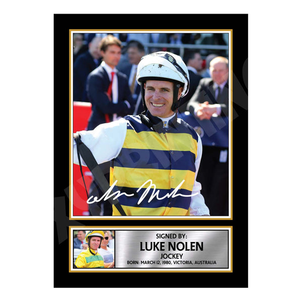 LUKE NOLEN 2 Horse Racer Printed Signature Print – Horse Racing