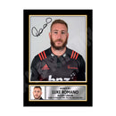 LUKE ROMANO 1 Limited Edition Rugby Player Signed Print - Rugby