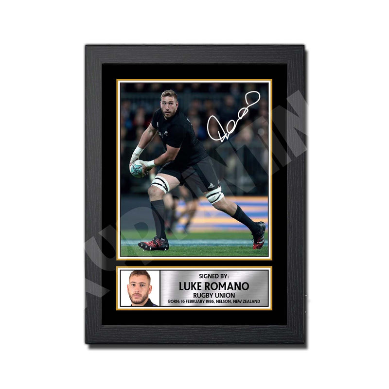 LUKE ROMANO 2 Limited Edition Rugby Player Signed Print - Rugby