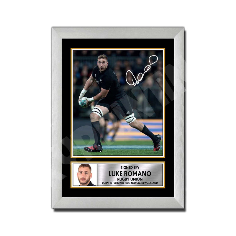 LUKE ROMANO 2 Limited Edition Rugby Player Signed Print - Rugby
