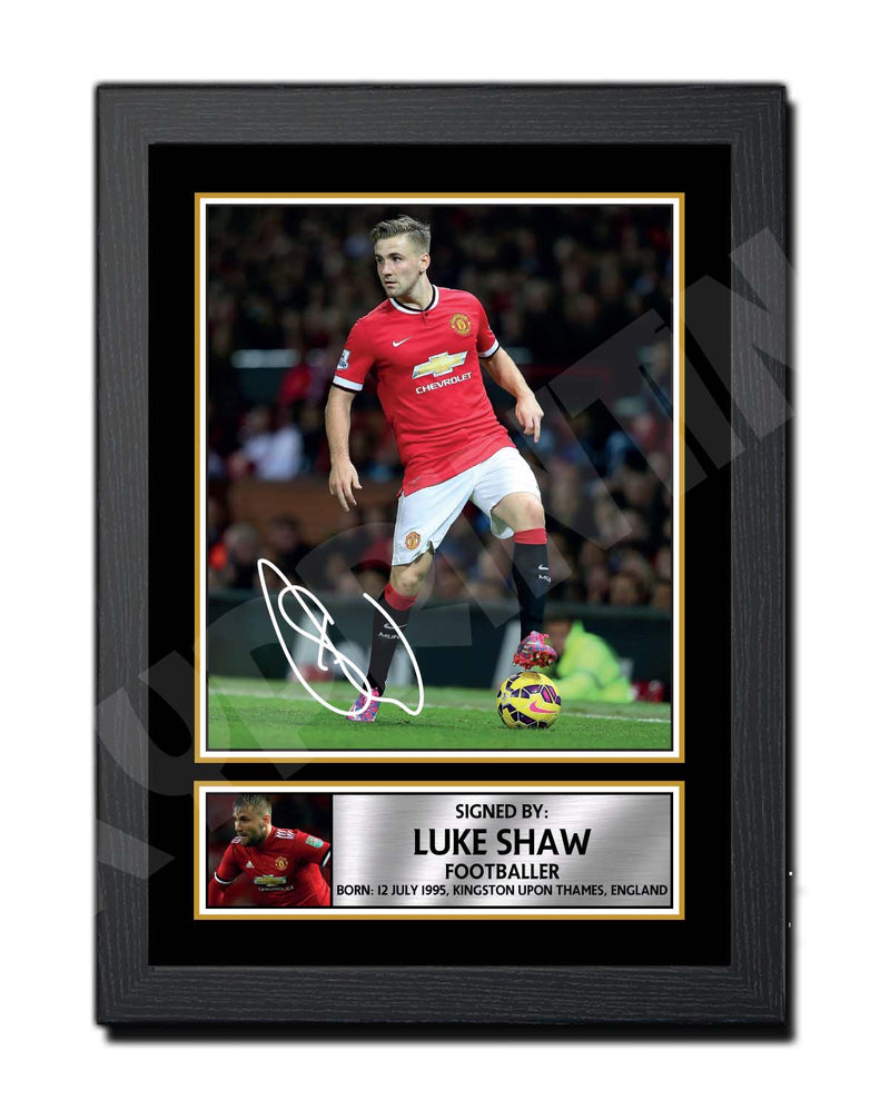 LUKE SHAW 2 Limited Edition Football Player Signed Print - Football