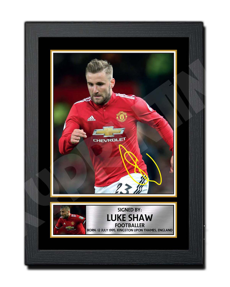 LUKE SHAW (1) Limited Edition Football Player Signed Print - Football