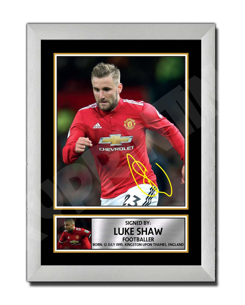 LUKE SHAW (1) Limited Edition Football Player Signed Print - Football