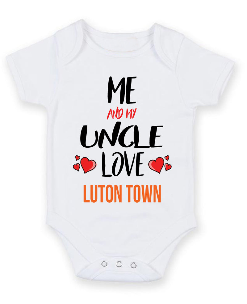 Me and My Uncle Love LUTON TOWN Personalised FOOTBALL TEAM Baby Grow