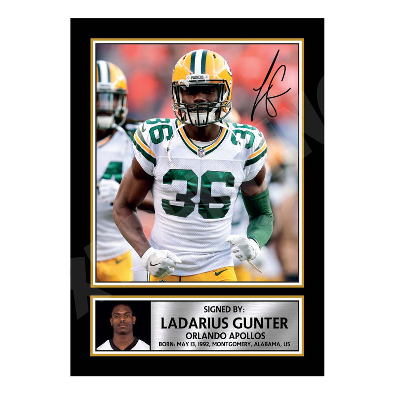 LaDarius Gunter 1 Limited Edition Football Signed Print - American Footballer