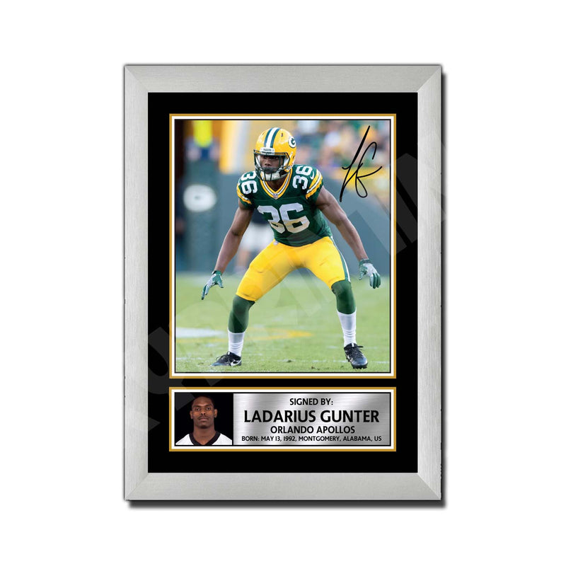 LaDarius Gunter 2 Limited Edition Football Signed Print - American Footballer