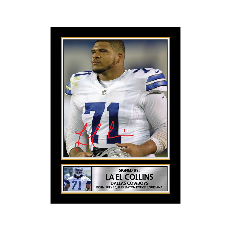 La'el Collins 2 Limited Edition Football Signed Print - American Footballer