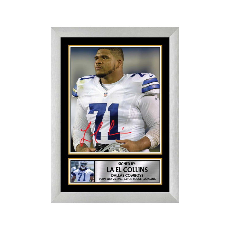 La'el Collins 2 Limited Edition Football Signed Print - American Footballer