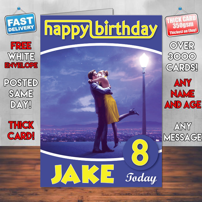 La La Land 2016 Theme Style Personalised Kids Inspired Movie Birthday Card (SA)