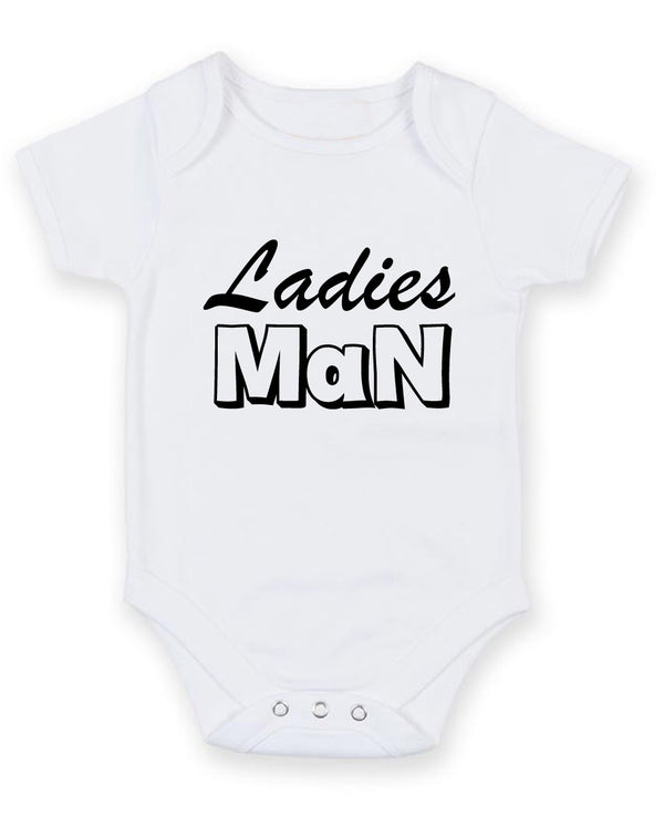 Laddies Man Personalised Baby Boy Girl Unisex Short Sleeve Bodysuit