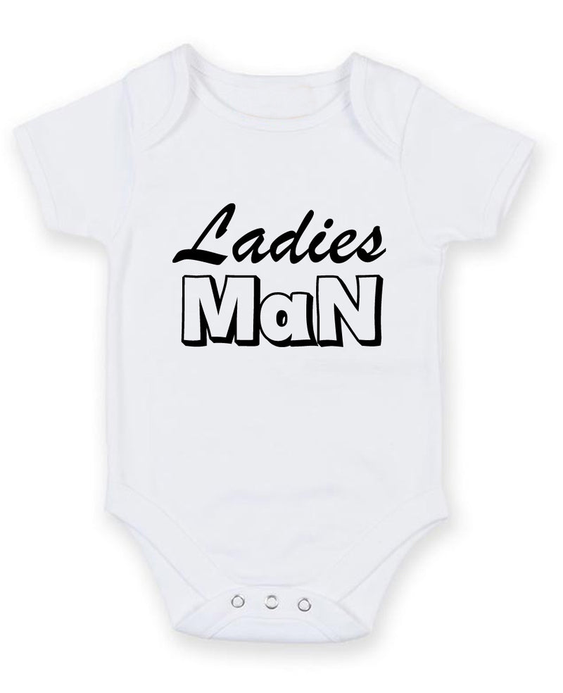 Laddies Man Personalised Baby Boy Girl Unisex Short Sleeve Bodysuit