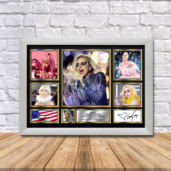 Lady Gaga Printed Signature Print – Reproduction Print